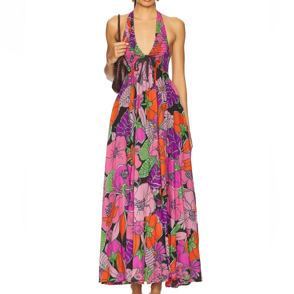 FREE PEOPLE BAYSIDES FLORALS MAXI DRESS IN PARTY COMBO